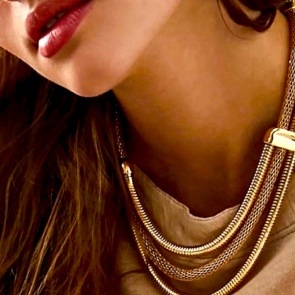 Night Fever Chunky Snake Chain Choker in Gold from Free People NWT - Picture 1 of 2